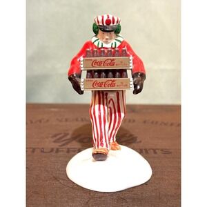 1994 Department 56 Coca Cola Christmas Village Figure Man Delivering Coke